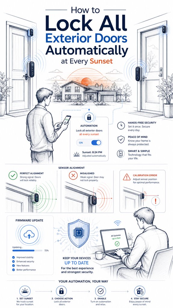 automate sunset door lock