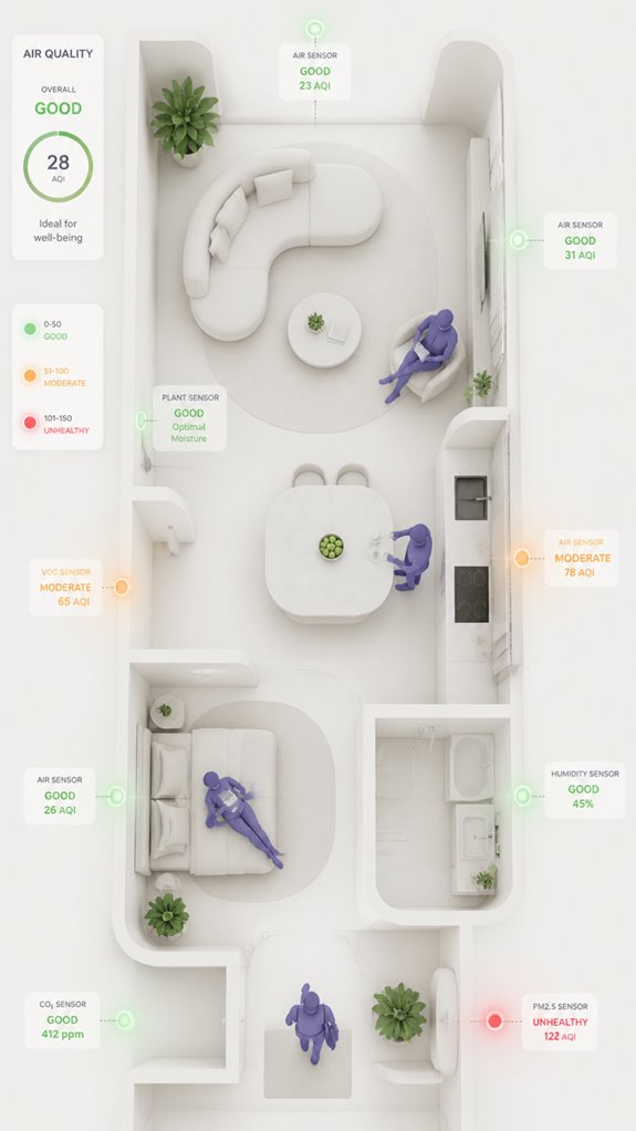 glowing indicators reveal air quality