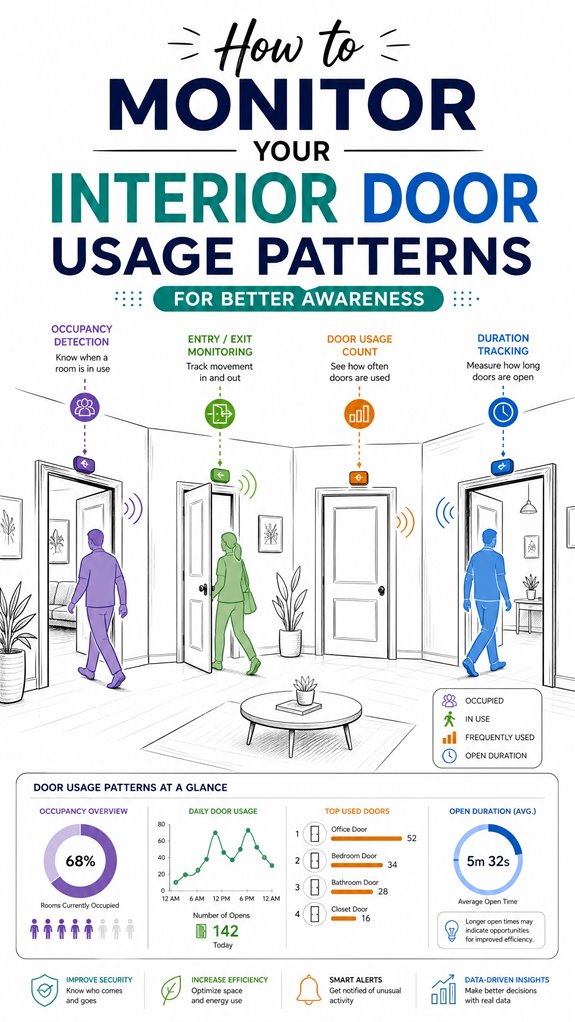 interior door usage monitoring