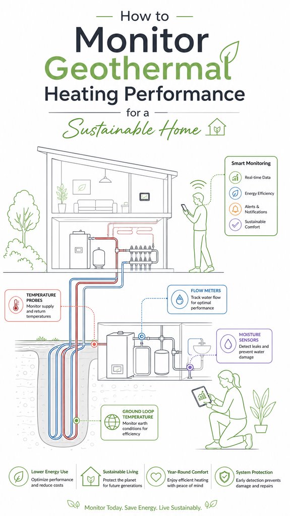 monitor geothermal heating efficiency