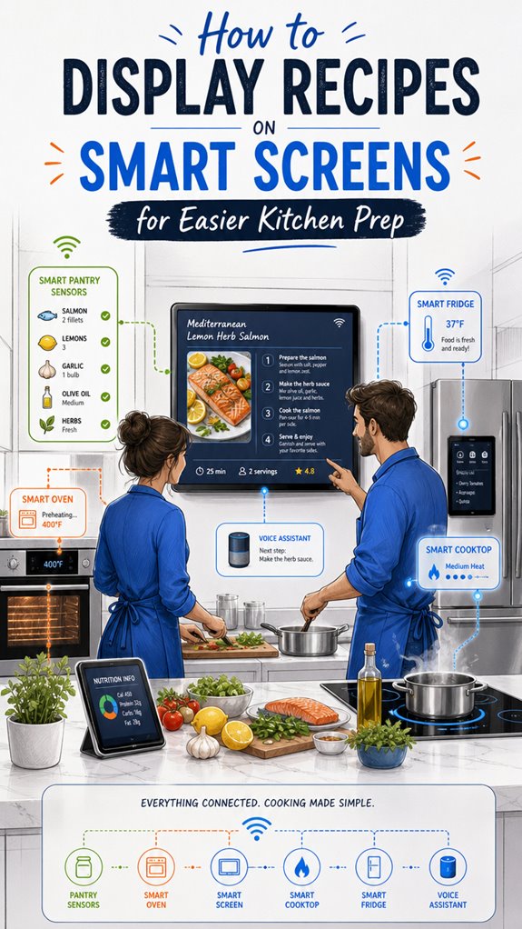 smart screens display recipes