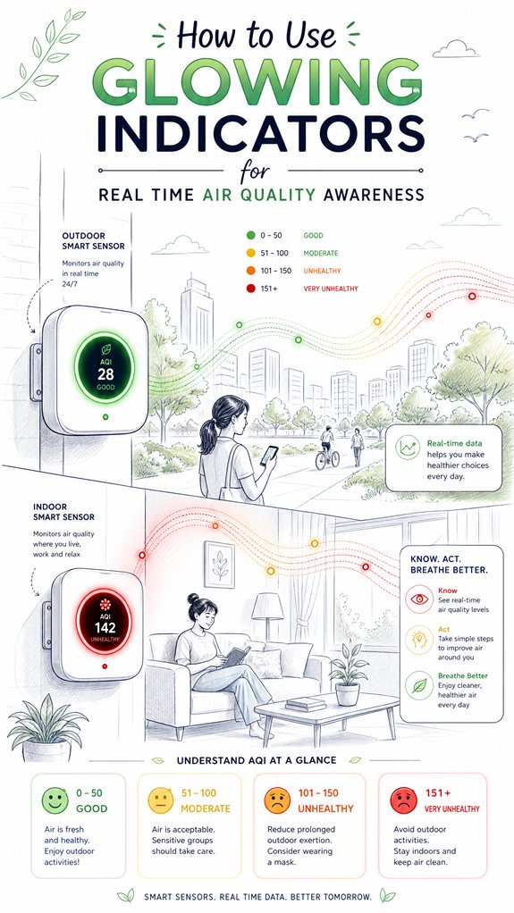 using glowing air quality indicators